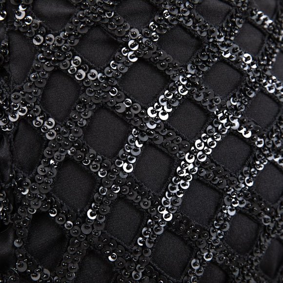 Vintage Y2K Anthro 6 Fishnet Sequin Skirt Black - Picture 2 of 8